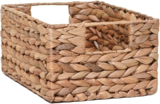 VIVANNO Regalkorb Wasserhyazinthe LANTA Rechteckig, Natur Geflochten 27x20x13 cm