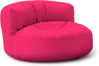 Lumaland Outdoor Sitzsack-Lounge, Rundes Sitzsack-Sofa für draußen, 320l Füllung, 90x50 cm, Pink