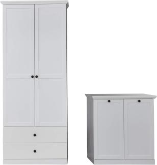 trendteam smart living Garderobe 2-teilige Set Kombination Baxter, 177 x 196 x 41 cm in Weiß Dekor mit viel Stauraum