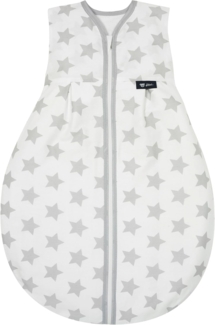 Alvi Kugelschlafsack Molton | Alvi Sommerschlafsack | Babyschlafsack ärmellos 100% Baumwolle | Unwattierter Alvi Außensack | Leichter Baumwoll-Schlafsack, Größe:90, Design:Stars silber