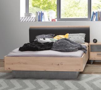 Forte Jugendbett Artisan Eiche (D78) / Betonoptik Dunkelgrau (U41) 120x200 cm