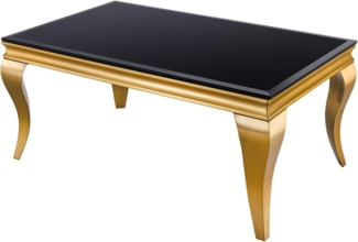 riess-ambiente Couchtisch MODERN BAROCK 100cm schwarz / gold (Einzelartikel, 1-St), Wohnzimmer · Glasplatte · Edelstahl · eckig