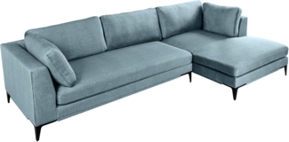 riess-ambiente Ecksofa SIGNUM 315cm petrol · XXL-Eckcouch mit Samt-Bezug & Nosagfederung, Einzelartikel 1 Teile, Ottomane rechts · Big-Sofa · Metall-Füße · inkl. Kissen · Design