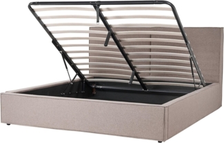 Bett mit Stauraum MOISSAC 180 x 200 cm Stoff Taupe