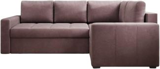 Designer Sofa Cortino mit Schlaffunktion und Stauraum Samt Rosé Rechts