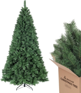 Salcar Künstlicher Weihnachtsbaum PVC Weihnachtsbaum Künstlich Tannenbaum Christbaum mit Metallständer, mit Automatisches Aufklappsystem, 210cm mit 868 Spitzen