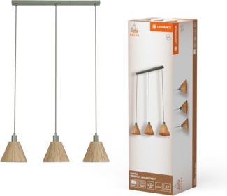 LEDVANCE Decor Raffia Pendelleuchte Linear 3XE27 Grün