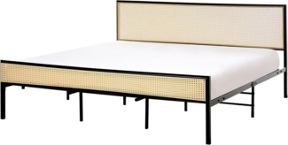 Bett mit Lattenrost Polyrattan AVANTON 180x200 cm Schwarz
