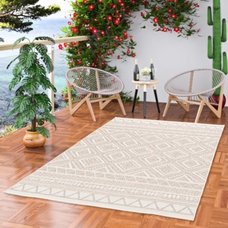 Pergamon Outdoorteppich In & Outdoor Teppich Flachgewebe Ottawa Ethno, Rechteckig, Höhe: 4 mm