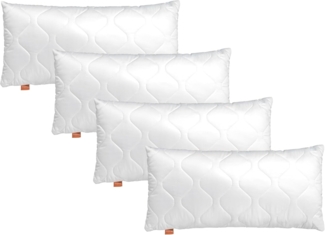 sleepling Kopfkissen 40x80 cm 4er Set, Allergiker Kissen, waschbar, Made in EU, Ökotex, langes Schlafkissen 40x80, Bettkissen, Pillow, 4 Stück, Komfort 100