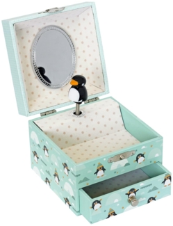 Phosphoreszierende Spieldose Penguin - Leuchtet in der Nacht