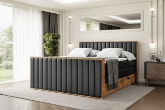 ALTDECOR Boxspringbett LOLLI4-Z KING (Multipocket-Matratze H4, H3 Matratze Bonellfederung, Topper, Kopfteil), Doppelbett mit Fußteil