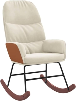 vidaXL Schaukelstuhl Samt Creme 4102630