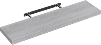 WOLTU Wandboard Wandregal CD DVD Regal Bücherregal Schweberegal Holz Board 90 x 22.9 x 3.8 cm grau Eiche für Büro, Wohnzimmer, Schlafzimmer, Küche RG9370grei