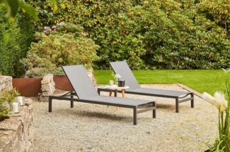 SIENA GARDEN Rimini Lounger Set 2 tlg. Alu,matt-anthrazit, Textilbezug