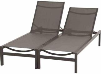 SIENA GARDEN Rimini Lounger Set 2 tlg. Alu,matt-anthrazit, Textilbezug