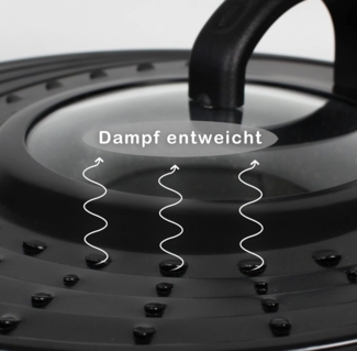 LindenBerg Spritzschutzdeckel Spritzschutzdeckel für Pfannen Ø 20-30cm aus Metall u. Glas, Anthrazit, (Pfanndendeckel, Pfannendeckel), ideal für Pfannen