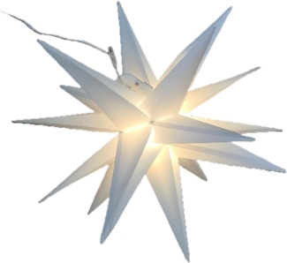 FHS LED Stern Kunststoff weiß Ø 58 cm 1 LED warmweiß, Timer 6/18 Stunden, IP44