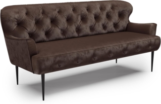 CAVADORE 3-Sitzer Küchensofa Amba, Trendige Sitzbank für Küche oder Esszimmer / 193 x 97 x 87 / Hochwertiges Mikrofaser: Braun