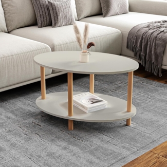 Couchtisch Højreby 70 x 44 x 43 cm Sandsteinfarben [en. casa]