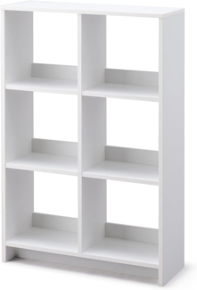 Iris Ohyama Würfel-Bücherregal, offenes Holzregal, Schrank mit 6 Böden, offenes Holzregal, Einfache Montage, modular, Büro, Wohnzimmer, Schule, 27 x 69 x 110, WOS-6, weiße Eiche