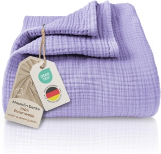 Laynenburg Tagesdecke Musselin aus 100% Baumwolle – Baumwolldecke, Kuscheldecke, Wohndecke als Sommerdecke, Bett-Überwurf, Couch-Überwurf, Sofa-Decke