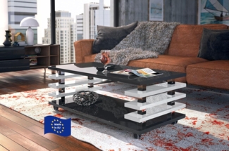 designimpex Couchtisch DC-3 Design Wohnzimmertisch Tisch mit / ohne Rollen