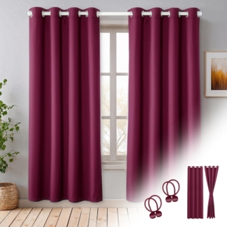 Cozyor Verdunkelungsvorhang 2er-Set inkl. 2 Magnethalter, thermoisolierend, Gardinen blickdicht, Ösen (2 St), verdunkelnd, Mikrofaser Polyester, Gardinen Thermo Vorhang 200x135 Wohnzimmer, Schlafzimmer, Kinderzimmer
