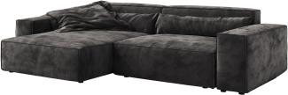 Ecksofa Sirpio XL 270x170 cm Mikrofaser Schwarz Recamiere variabel