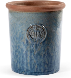 Provence Pflanzkübel mit 2 Kronen - Handgefertigt für Ihren Garten 33x38 cm Rusty-Blue
