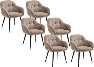 Vente-unique - 2‑er Set Stühle mit Armlehnen - Textilstoff & Metall - Taupe - LASSANDRA von Pascal Morabito