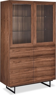 Tokyo Vitrine mit LED-Beleuchtung - 110 cm breit - Amerikanische Walnuss