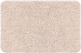 Spirella Badteppich Badvorleger Duschvorleger "Brizzolo Supersoft" Hochflor waschbar, rutschfest Badematte 55x65 cm – Beige