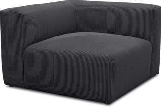 DOMO. collection Ecksessel Malia, Cord Modul-Sofa, Polsterecke, Modul-Couch, Einzel-Polsterelement, kombinierbar, Sitzecke, 108 x 108 x 69 cm (BxTxH), anthrazit