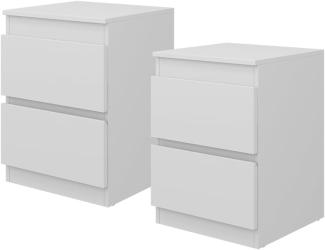 Vicco Nachtschrank Calisto Weiß 40 x 55 cm 2er-Set Schublade Kommode Schlafzimmer