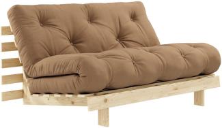 KARUP DESIGN ROOTS Futonsofa Gestell Unbehandelt Matratze Mocca