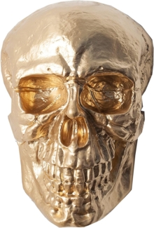 riess-ambiente Wanddekoobjekt SKULL XXL 40cm gold (Einzelartikel, 1 St), Metall · Totenkopf · Deko-Schädel · Schlafzimmer · Wohnzimmer