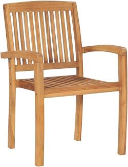 vidaXL Stapelbare Gartenstühle 6 Stk. Massivholz Teak