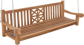 CLP Schaukelbank Farm Teakholz wetterfest mit Befestigungsmaterial,teak 200 cm