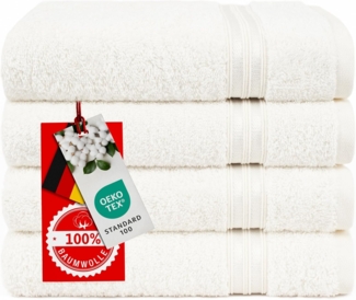 HAMMETEX Handtuch Set 4er Set Handtücher 50x100 cm, 100% Baumwolle, Weich & Saugstark, Frottier (Set, 4-St), mit Bordüre, einfarbig, weich