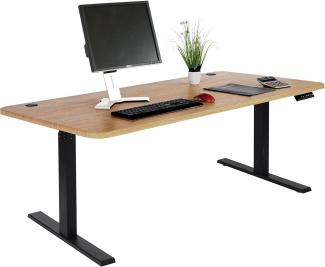 Schreibtisch HWC-D40, Computertisch, elektrisch höhenverstellbar 160x80cm 53kg MVG ~ braun Struktur, schwarz