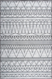Teppich schwarz-grau 140x200 cm Zickzackmuster Kurzflor KEBAN