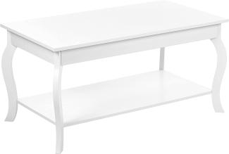 Beliani Couchtisch weiß rechteckig 55x101 cm HARTFORD