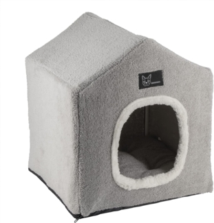 KVOTA Tierhöhle Haustierhöhle Zelthäuschen Hundehaus 36,5x42,5x36,5 cm, inkl. Kissen