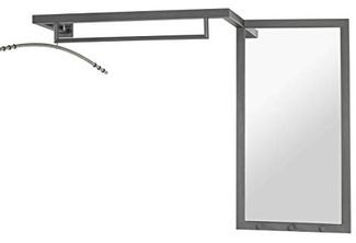 Garderobe Wandgarderobe Garderobenstange mit Spiegel anthrazit