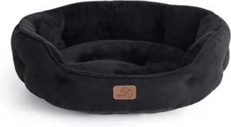 BEDSURE Katzenbett waschbar Katzen Bettchen - 51 x 48 x 15 cm Katzen Bett mit zweiseitig Innenkissen Katzenschlafplatz für Katzen oder kleine Hunde, schwarz