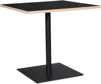 Quadratischer Tisch aus Holz & Metall, 80 cm, Stabil & Pflegeleicht, Ideal für Küche und Gastronomie – "LORAXI" Kollektion. Farbe: Schwarz. Größe: 80x80x75,5 cm