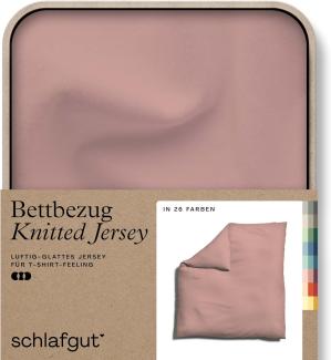 Schlafgut Knitted Jersey Bettwäsche | Bettbezug einzeln 240x220 cm | purple-mid