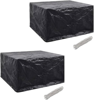 vidaXL Gartenmöbel-Abdeckungen mit 8 Ösen, 2 Stück, Polyethylen schwarz, 113 x 172 x 73 cm