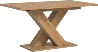 Ausziehbarer Esstisch (B/H/T): 150-190x76x80 in Artisan Nachbildung mit X-Fußgestell